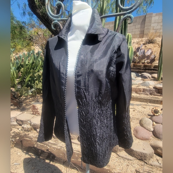 90's Jerry T Crepe Embellished Jacket - Picture 5 of 5
